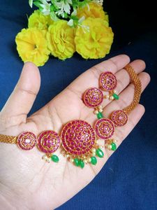 Kempu Work Necklace
