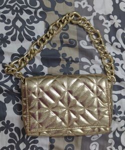 Zara Gold Quilted Clutch