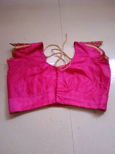 Stiched Pink Color Designer Blouse.
