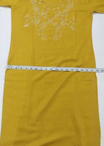 New Mustard Embellished Kurti (Unused)