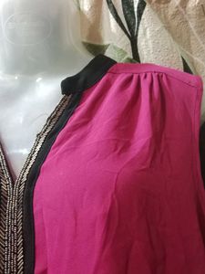 Pink Embellished Sleeveless Top