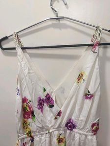 white floral gown