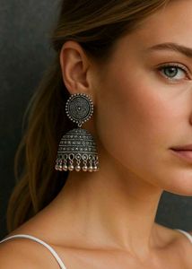 Silver Jhumka Earrings
