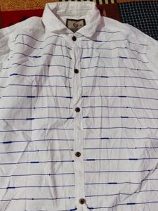 Striped White Casual Shirt