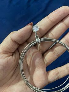 silver round earrings