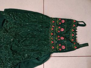 Emerald Green Embroidered Dress