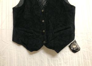 Gato Black Leather Waistcoat