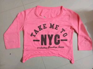 Cute Pink "Take Me To NYC" Top back heartshape cut