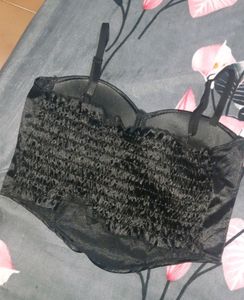 Black Satin Corset top