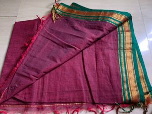 Pure Cotton Maroon Saree 😍