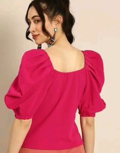 Pink Puff Sleeve Top