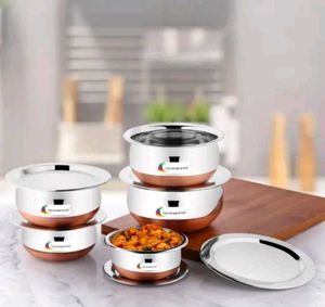 Stainless Steel Copper Bottom Handi With Lid