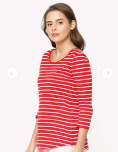 Striped 3/4 Sleeve Top