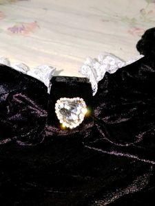 Velvet Lace Trim Mini Dress