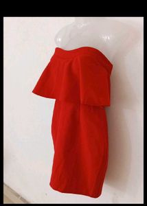 HOT RED RUFFLE BODYCON