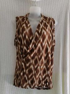 Brown Animal Print Sleeveless Top