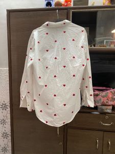 Heart Pattern Top &amp; Denim Shorts