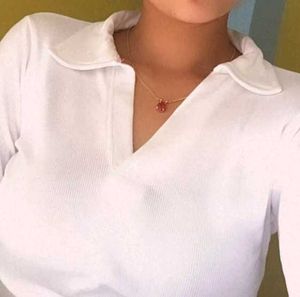 White Ribbed Korean Top