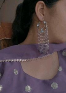 Bangal Earrings Kurti Pant Set Combo