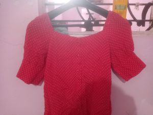 Polka Dot Red Crop Top