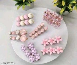Pink Hair Clip Set