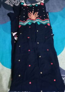 Fully Embroidery Rayon Anarkali Kurti