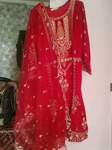 Xl Size Red Velvet Suit.fixed Price..