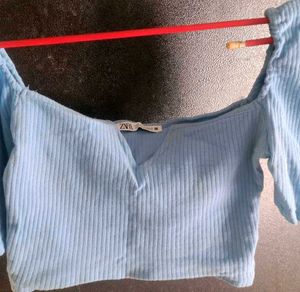 Zara sky blue top
