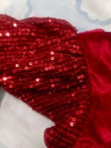 Red Sequin Sleeve Dress