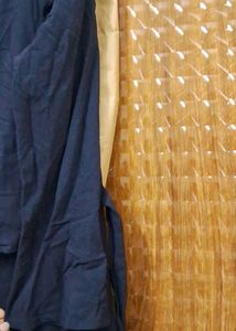 Navy Blue Dress with Lace-Up Detail