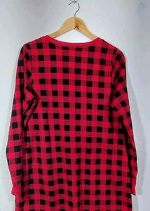RED AND BLACK CHECKED DRESS