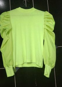 Green Puff Sleeve Top
