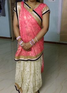 Half Net Saree (Chaniyacholi Look Sare