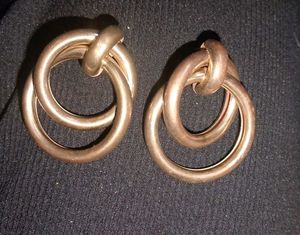 Gold Circle Drop Earrings