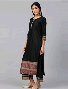 Indo era black kurta trouser set