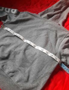 Grey Crop Top Hoodie Women&#39;s Casual Winter Wear M