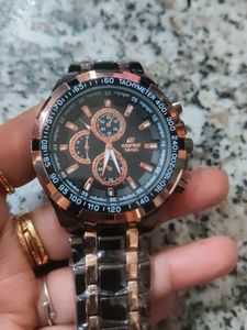 Edifice Casio Watch - Black and Rose Gold