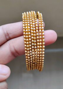 Gold Beaded Bangles