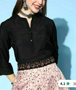 New With Tag -InWeave Women Black printed Skirt