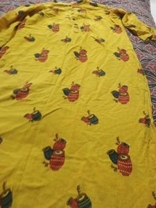 Yellow Printed Kurta