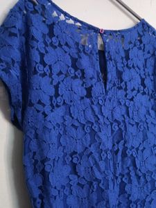 Blue Netted Top - Western Wear