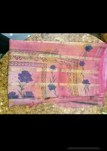 Vintage Floral Print Saree