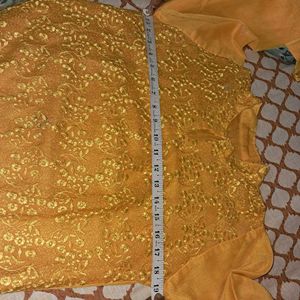 Yellow Lace Detail Kurti (size-L)🪷🕊🍃