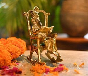 Metal Ganesha Setting On Chair