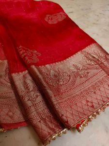 organza beautiful 😍 saree no blouse
