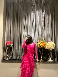 Hot Pink Saree (Without Blouse)