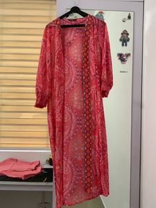 Paisley Print Sheer Jacket Overcoat