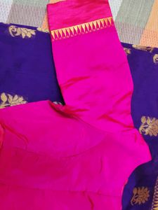 Cotton Silk Saree With Stitched Blouse