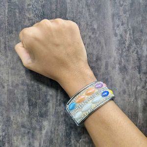 Colorful Gemstone Cuff Bracelet
