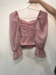 Pink Puff Sleeve Top